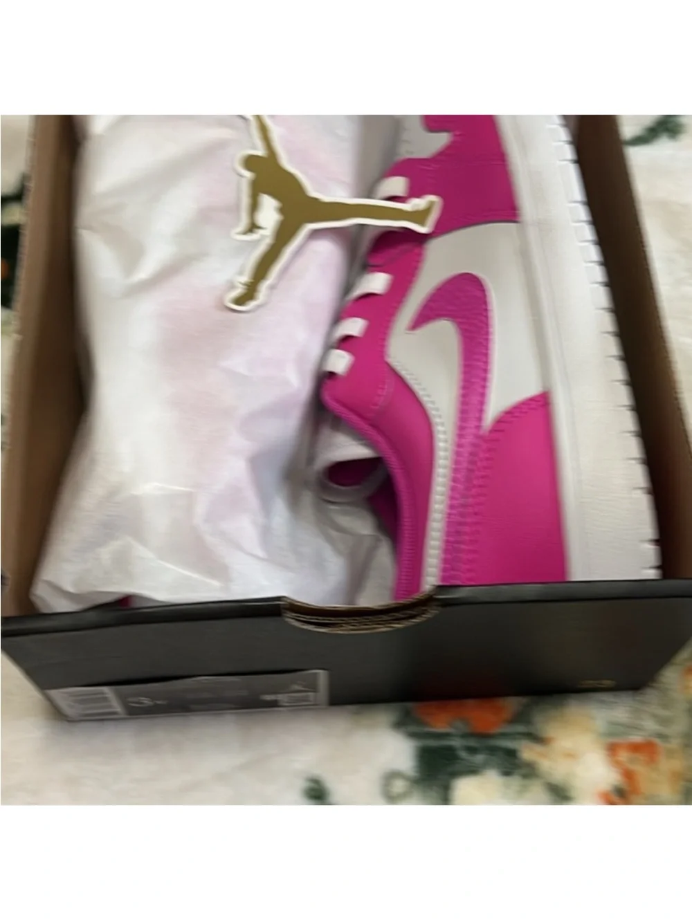 Jordan Kids' White and Pink Low-Top Sneakers